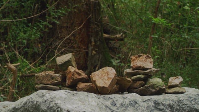 Remains of a stone tower built by people to make a wish