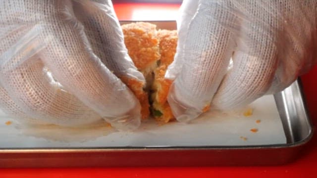 Various croquettes showing the filling ingredients