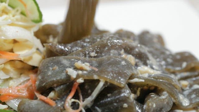 Appetizing Korean jelly plated on a plate