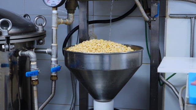 Machine for grinding boiled beans