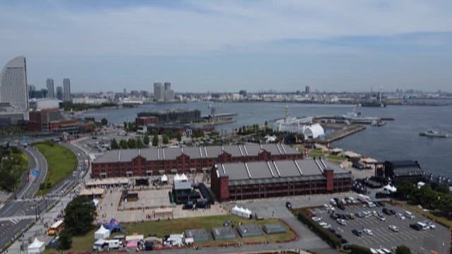 Crowded Quayside Warehouses