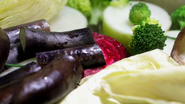 Freshly cut vegetables ready for cooking