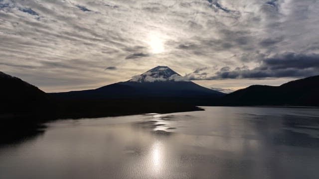 Serene Mount Fuji with a lake