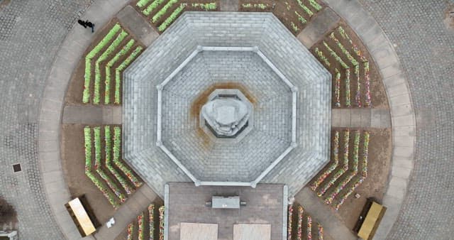 Directly Overlooking the Temple with the Buddha Statue