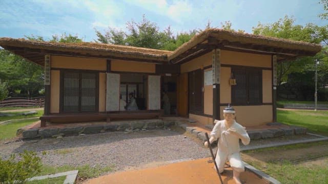 Replica of Traditional Korean Houses and Old Figures