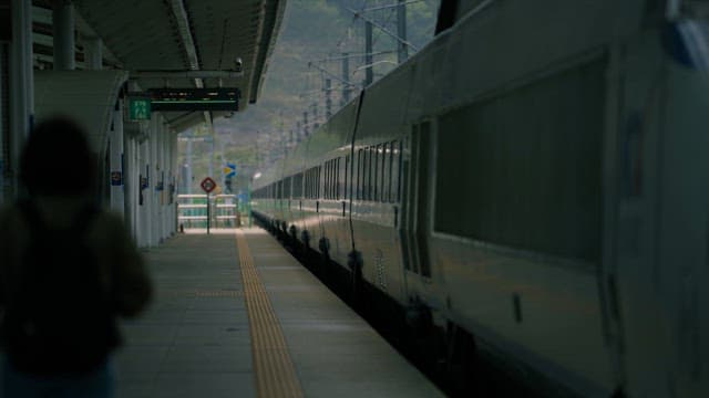 Train Leaving the Platform with Passengers on Board