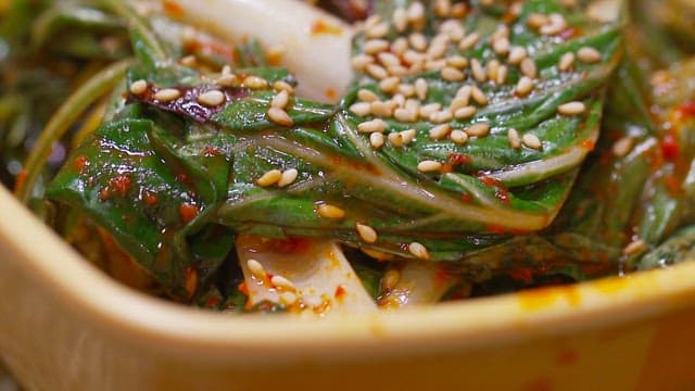 Fresh Kimchi sprinkled with sesame seeds
