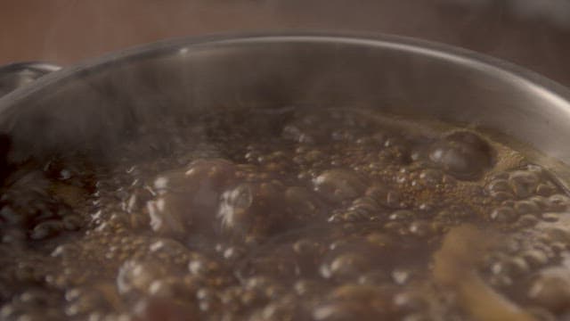 Simmering Pot of Red Beans under Gentle Heat