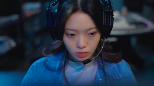 Concentrated gamer wearing a headset