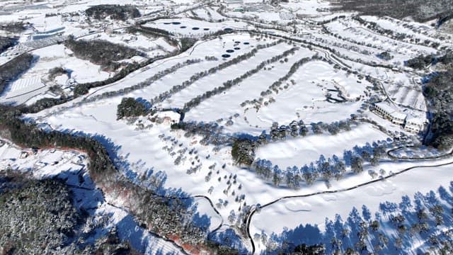 Snow-covered Landscape from Above