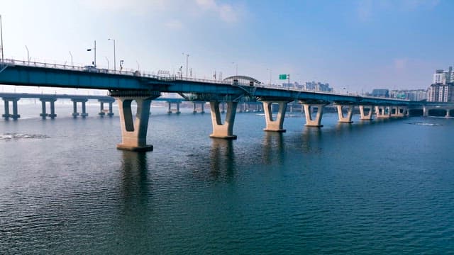 Cityscape with the Han River and Bridge