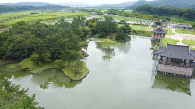 Tranquil Traditional Korean Garden and Pond