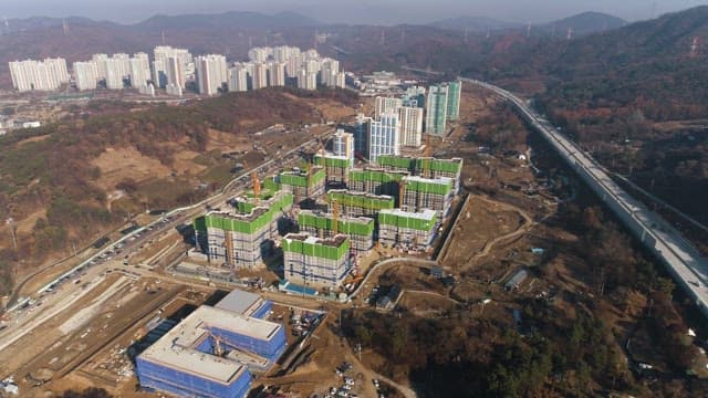 Residential Complex Construction Site in a Developing Area
