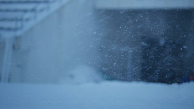 Snowfall Obscuring Ski Equipment Outdoors
