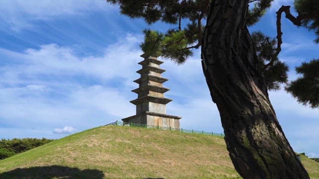 Ancient Stone Pagoda in a Serene Park