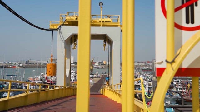 Coastal Industrial Harbor With Moored Ships