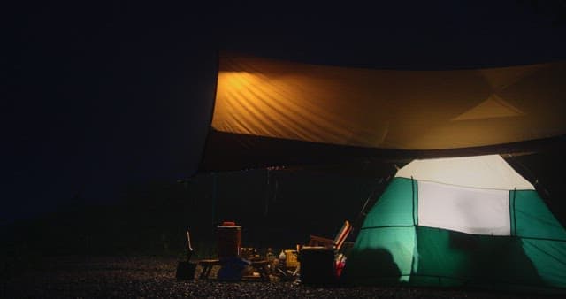 Serene Campsite Under a Night Sky