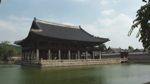 Gyeonghoeru Traditional Korean Pavilion by Green Pond