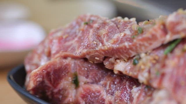 Marinated Meat Prepared for Cooking