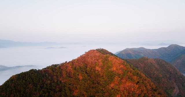 Misty Mountain Peaks at Dawn