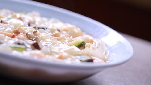 Thick jjajang with mixed seafood and vegetables