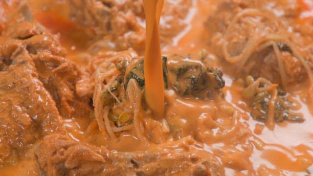 Boiling Gamjatang in the Pot