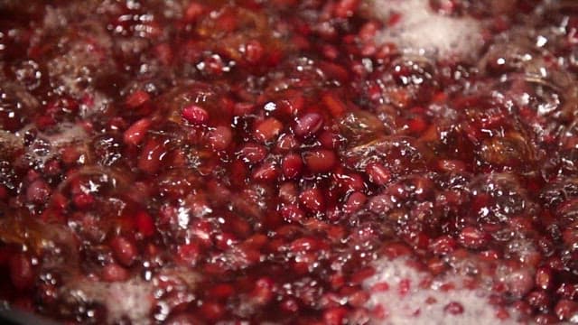 Red beans boiling in a pot