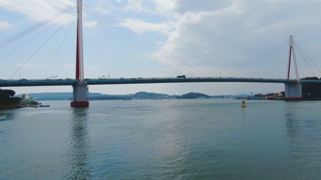 Bridge over a calm sea