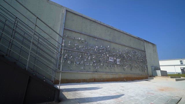 Wall with Handcuffs on Display