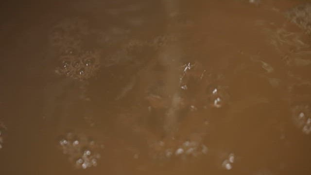 Hot and savory broth boiling