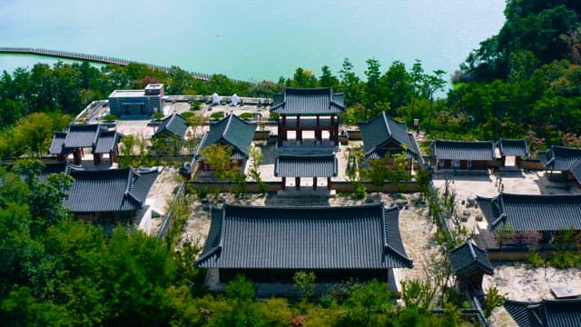 Korean Traditional Architecture Surrounded by Green Nature