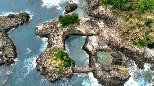 Rocky coastline with tidal pools