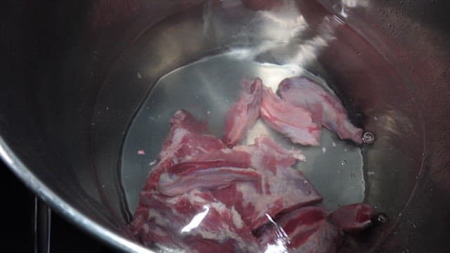 Fresh meat pieces that go into the kitchen pot