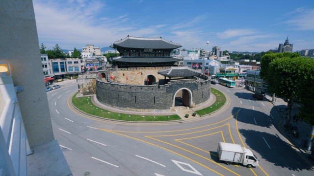 Hwaseong Fortress in a Modern City