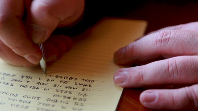 Wrting Letter on the Paper with Pen