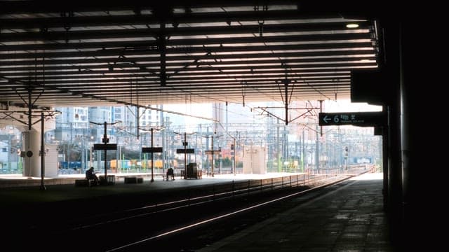 Urban Train Platform Located Above Ground