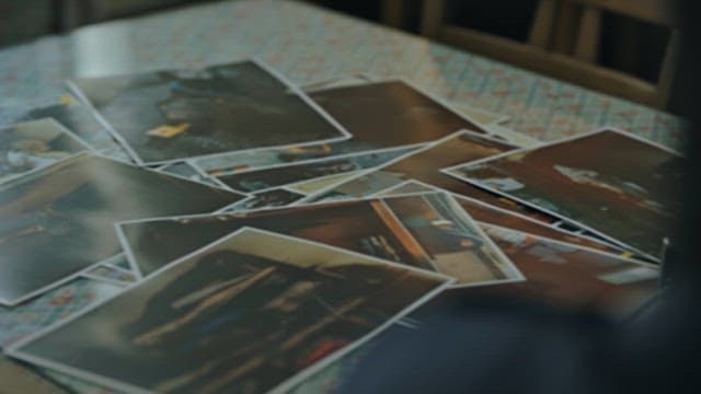 Photos of the Fire Scene Scattered on theTable