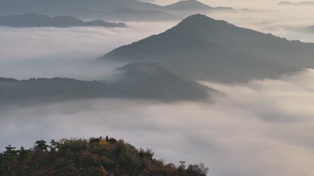 Camping on a Cloudy Mountain Top