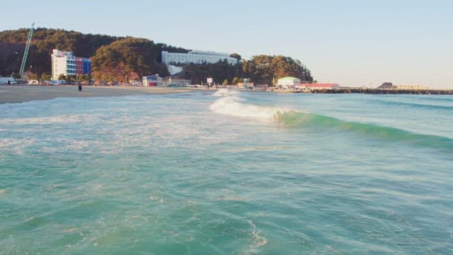 Serene beach with gentle waves