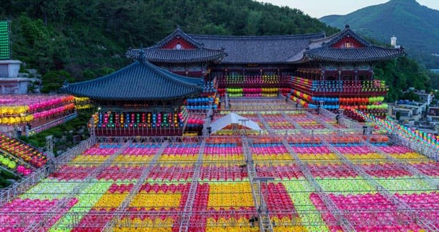 Lotus Lantern Festival commemorating the Buddha's Birthday in a temple