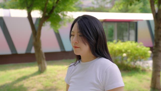 Woman enjoying a sunny day outdoors