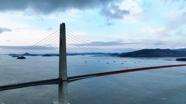 Long bridge over a calm sea
