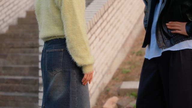 Couple arguing outdoors