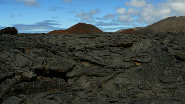 Volcanic Landscape with Rugged Lava Fields
