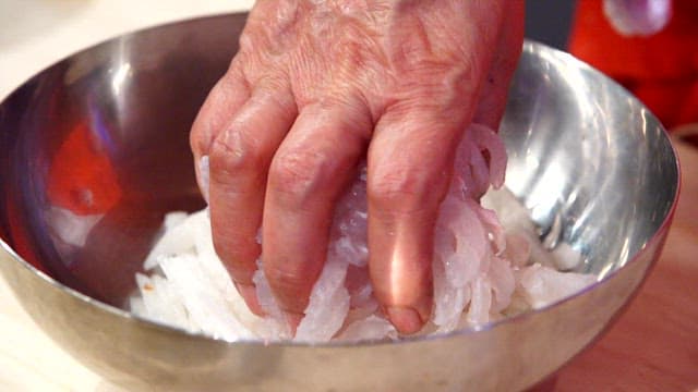 Fresh raw fish in a white bowl