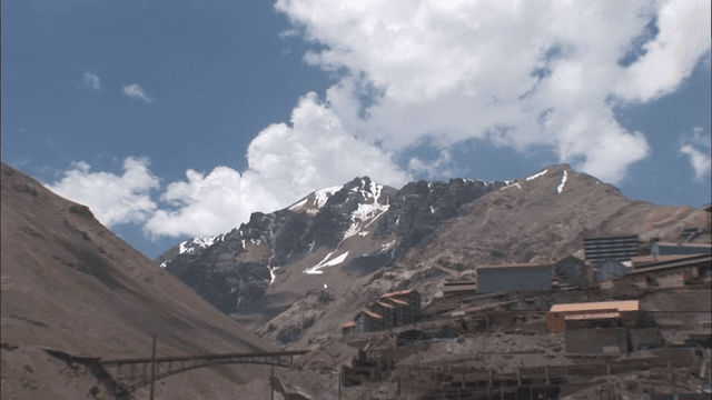 El Teniente, Chile, with a view of the Andes