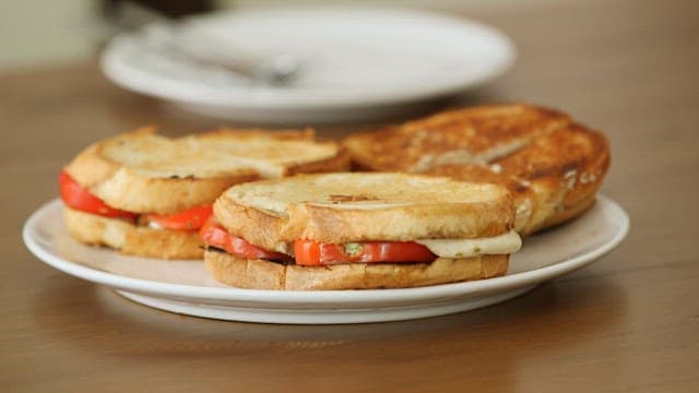 Morning Table with Delicious Toast Sandwiches
