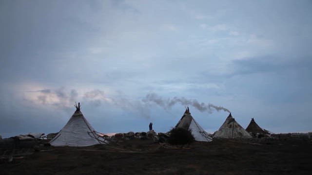 Traditional House of the Tundra Locals at Dusk