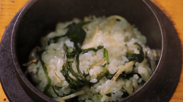 Korean stone pot rice with nutritious deodeok