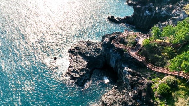 Rocky coastline with clear blue sea